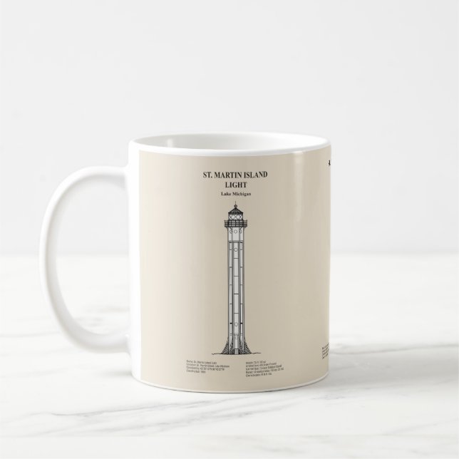 St. Martin Island Lighthouse - Michigan - SBD Kaffeetasse (Links)