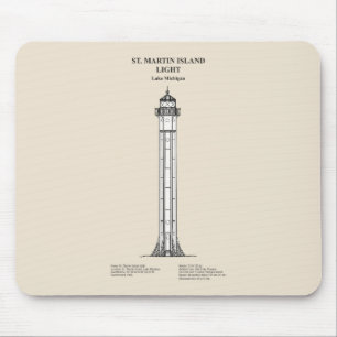 St. Martin Island Lighthouse - Michigan - SBD Mousepad