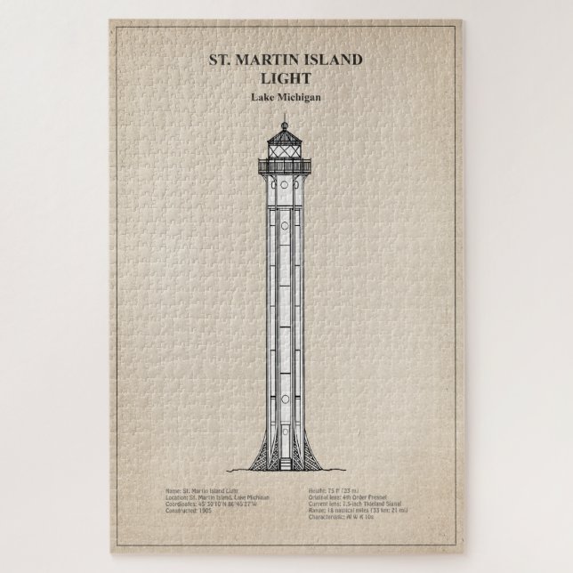 St. Martin Island Lighthouse - Michigan - SBD Puzzle (Vertikal)