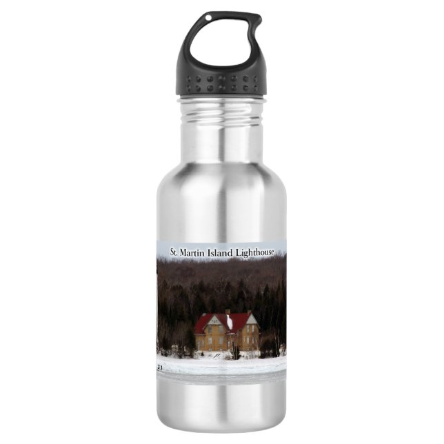 St. Martin Island Lighthouse Wasserflasche (Vorderseite)