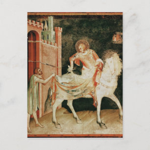 St. Martin teilt seinen Mantel mit dem Bettler Postkarte