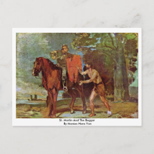 St. Martin und der Beggar von Marées Hans von Postkarte