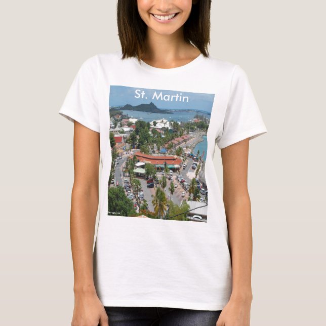St. Martin und Marigot Bay Foto T-Shirt (Vorderseite)
