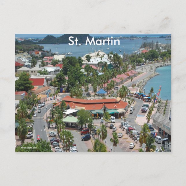 St. Martin und Marigot Bay Postkarte (Vorderseite)
