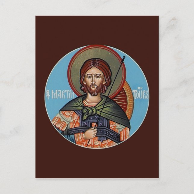 St. Martin von Tours Prayer Card Postkarte (Vorderseite)