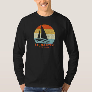St Martin West Indies Vintag Sailboat Vac T-Shirt