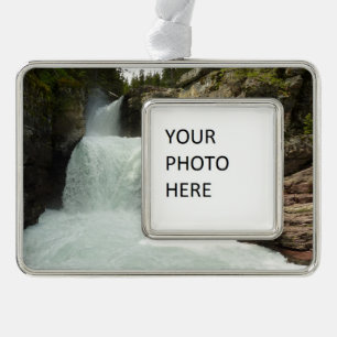 St. Mary Falls I im Glacier-Nationalpark Rahmen-Ornament Silber