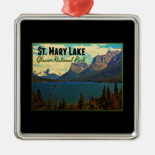 St. Mary Lake Glacier NP Ornament Aus Metall