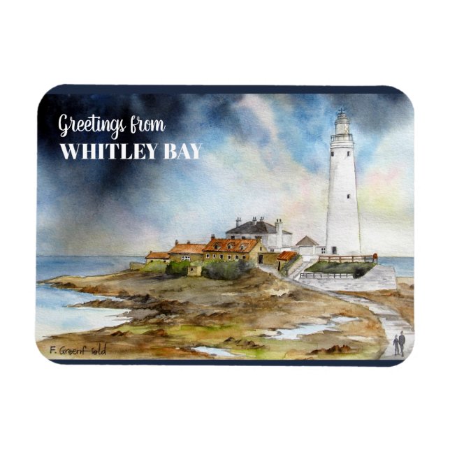 St Mary Lighthouse in Whitley Bay Magnet (Horizontal)