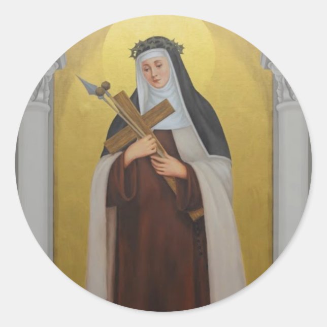 St. Mary Magdalene de Pazzi Carmelite Nun Runder Aufkleber (Vorderseite)