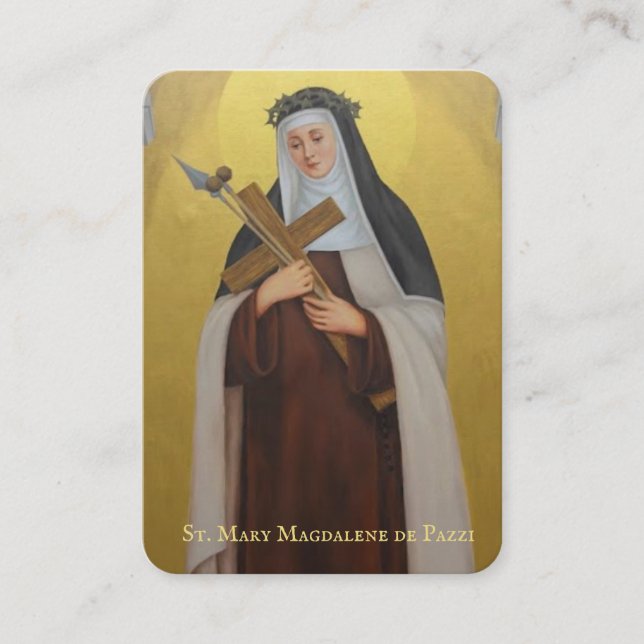 St. Mary Magdalene De Pazzi Katholisches Heiliges  Platzkarte (Vorderseite)