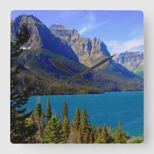 St. Mary See, Glacier Nationalpark, Montana Quadratische Wanduhr