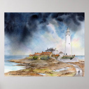 St Marys Lighthouse Whitley Bay Poster
