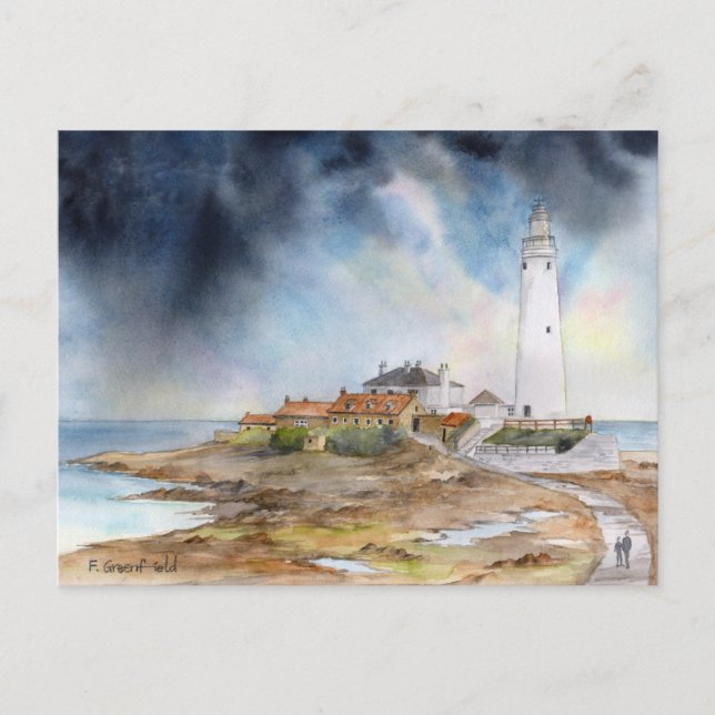 St Marys Lighthouse Whitley Bay Postkarte (Vorderseite)