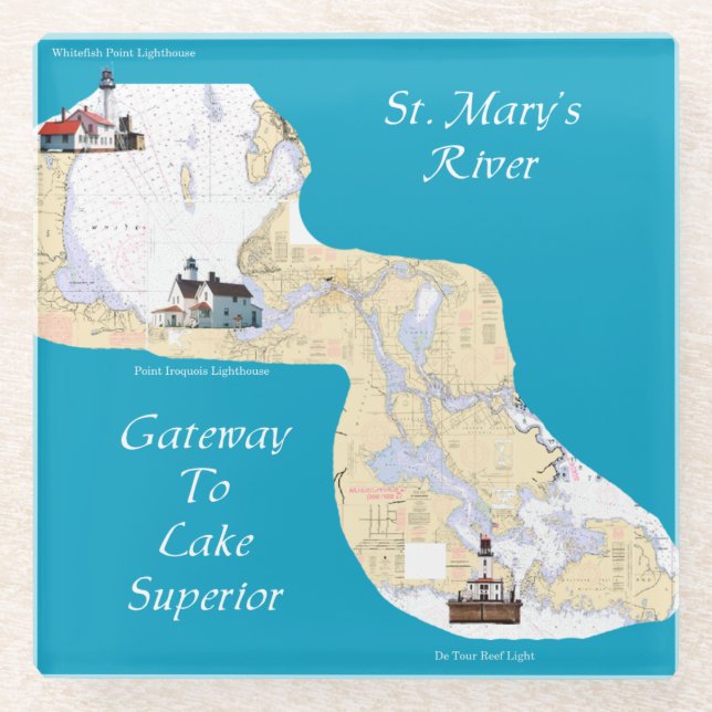 St. Mary's River Gateway zum Lake Superior Unterse Glasuntersetzer (Vorderseite)