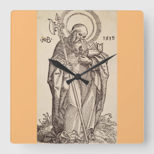 St. Matthäus der Evangelist - Kunstreproduktion Quadratische Wanduhr