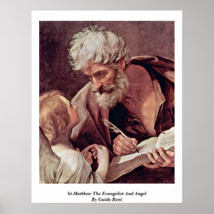 St. Matthew Der Evangelist und Engel von Guido Ren Poster