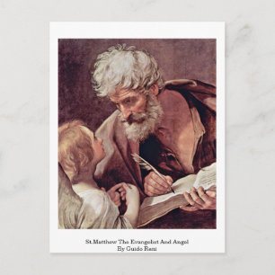 St. Matthew Der Evangelist und Engel von Guido Ren Postkarte
