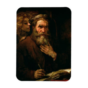 St Matthew und der Engel, 1655-60 (Öl auf Magnet