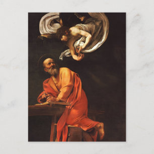 St. Matthew und der Engel von Caravaggio Postkarte