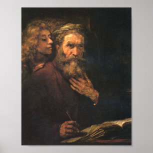 St. Matthew und der Engel von Rembrandt Poster