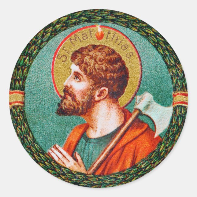 St. Matthias the Apostle (JMAS 09) Runder Aufkleber (Vorderseite)