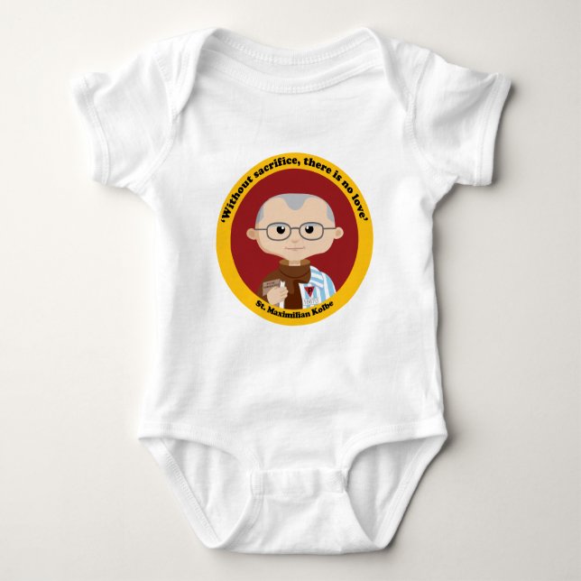 St. Maximilian Kolbe Baby Strampler (Vorderseite)