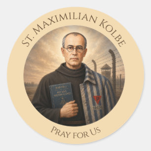 St. Maximilian Kolbe Betet für Uns Katholisch Runder Aufkleber