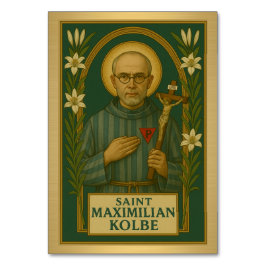 St. Maximilian Kolbe Katholische Hochzeitskarte Tischnummer