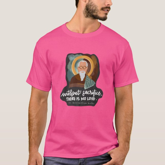 St Maximilian Kolbe Two Crowns Katholischer Saint  T-Shirt (Vorderseite)