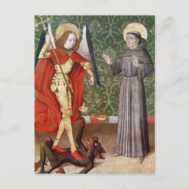 St. Michael and St. Francis of Assisi, c. 1480 Postkarte (Vorderseite)