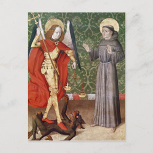 St. Michael and St. Francis of Assisi, c. 1480 Postkarte