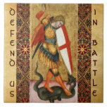 St. Michael Archangel and Dragon Sienese Fliese<br><div class="desc">Digitale Collage und Ausarbeitung von Bulgan Lumini basierend auf der Sieneser Schule St. Michael und dem Drachen 14. Jahrhundert</div>