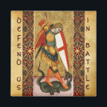 St. Michael Archangel and Dragon Sienese Magnet<br><div class="desc">Digitale Collage und Ausarbeitung von Bulgan Lumini basierend auf der Sieneser Schule St. Michael und dem Drachen 14. Jahrhundert</div>