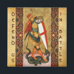 St. Michael Archangel and Dragon Sienese Magnet<br><div class="desc">Digitale Collage und Ausarbeitung von Bulgan Lumini basierend auf der Sieneser Schule St. Michael und dem Drachen 14. Jahrhundert</div>