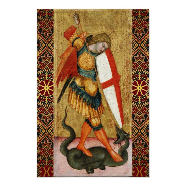 St. Michael Archangel and Dragon Sienese Poster (Vorderseite)