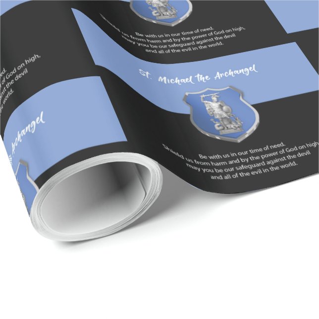 St. Michael Archangel Gebet Denken Sie an Sie Geschenkpapier (Rolleneckpunkt)