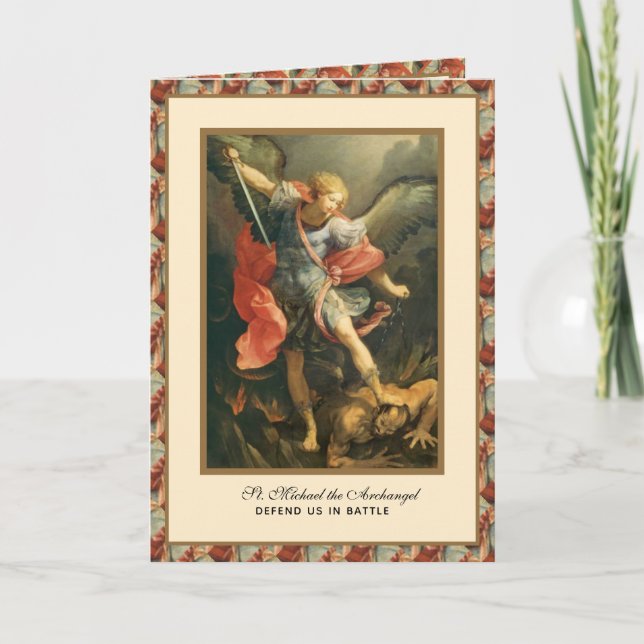 St. Michael Archangel Religious Holy Card Karte (Vorderseite)