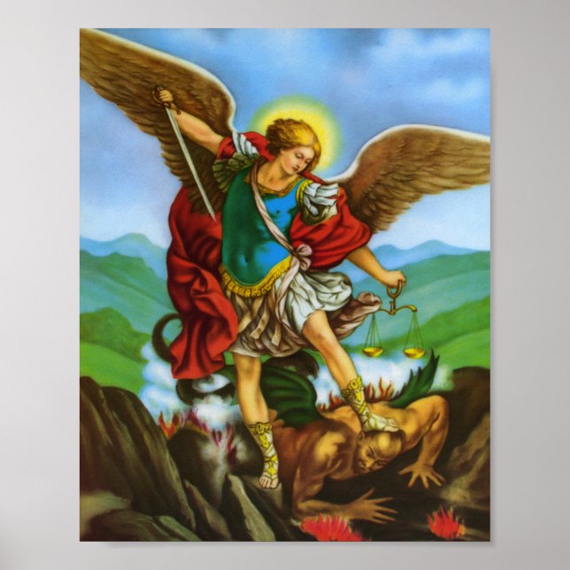 St Michael Archangel San Miguel Arcangel Print Poster (Vorne)