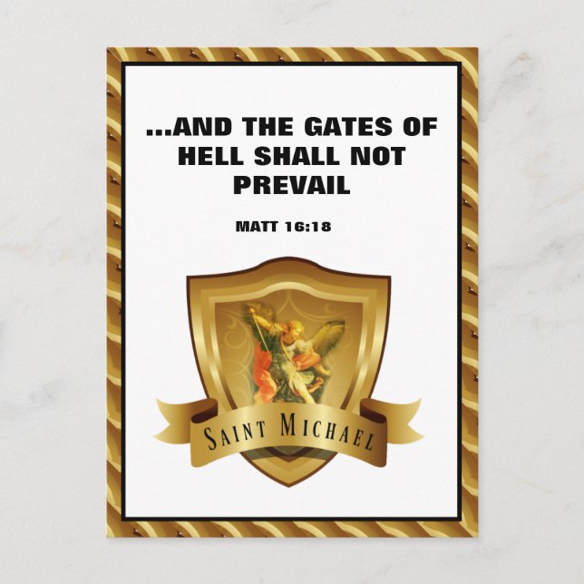 St. MICHAEL ARCHANGEL SCRIPTURE BIBLE VERSE Postca Postkarte (Vorderseite)