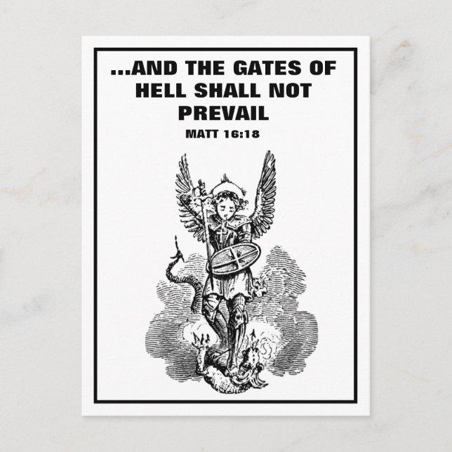 St. MICHAEL ARCHANGEL SCRIPTURE BIBLE VERSE Postkarte (Vorderseite)