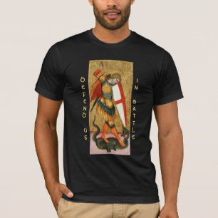 St. Michael Archangel und Dragon Sienese Black T-Shirt