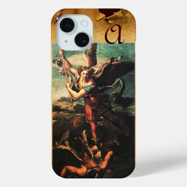 St MICHAEL ARCHANGEL VANGUISHING SATAN Monogram Case-Mate iPhone Hülle (Rückseite)