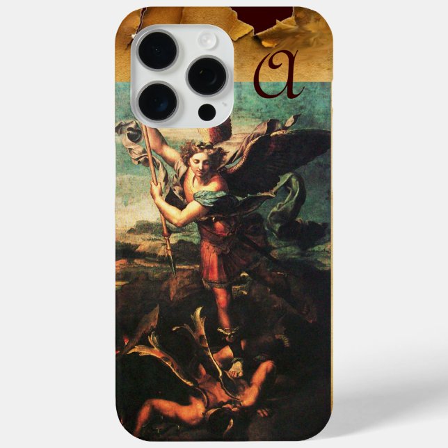 St MICHAEL ARCHANGEL VANGUISHING SATAN Monogram Case-Mate iPhone Hülle (Rückseite)