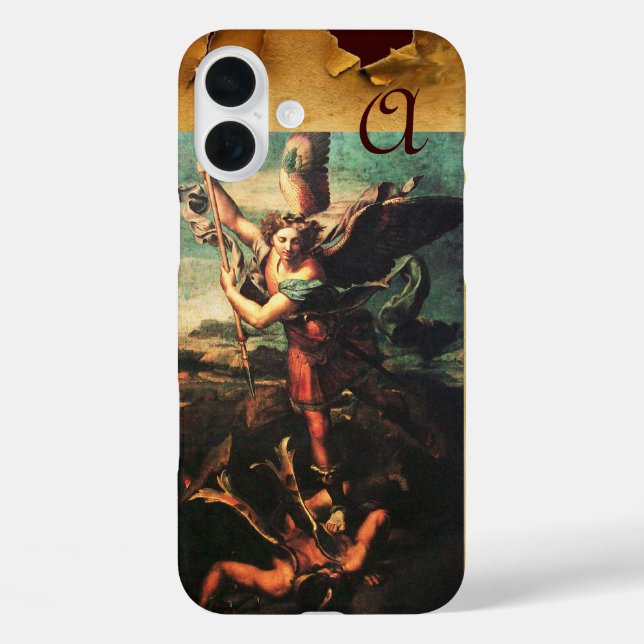 St MICHAEL ARCHANGEL VANGUISHING SATAN Monogram Case-Mate iPhone Hülle (Rückseite)