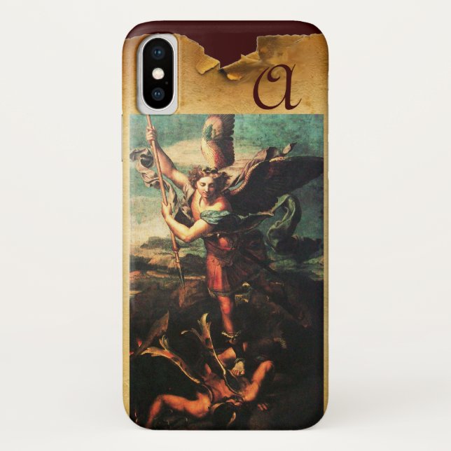 St MICHAEL ARCHANGEL VANGUISHING SATAN Monogram Case-Mate iPhone Hülle (Rückseite)