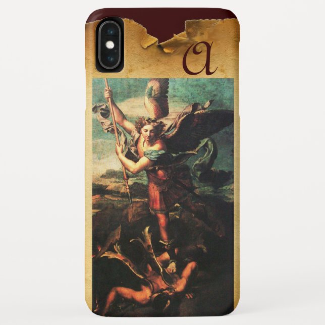 St MICHAEL ARCHANGEL VANGUISHING SATAN Monogram Case-Mate iPhone Hülle (Rückseite)