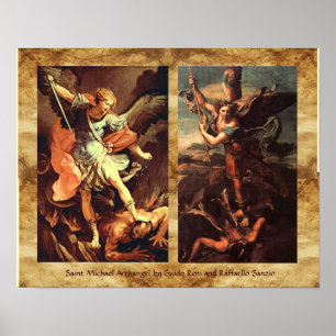 St MICHAEL ARCHANGEL VANGUISHING SATAN Poster
