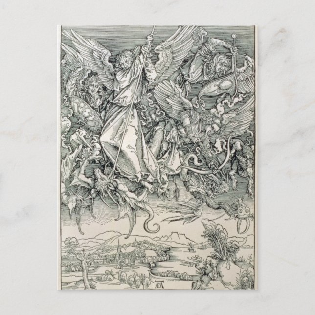 St. Michael Battling mit dem Drachen Postkarte (Vorderseite)