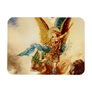 „St. Michael besiegt Satan“ von Gustave Moreau Magnet